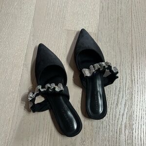 Black flats with Sparkling Embellishments